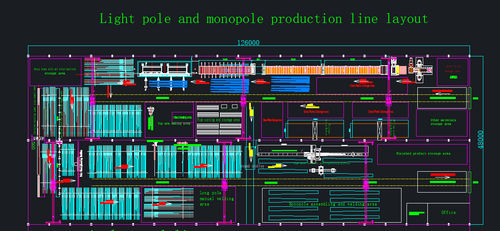 trường hợp công ty mới nhất về Công suất dây chuyền sản xuất cột đèn: 200 chiếc / 8 giờ