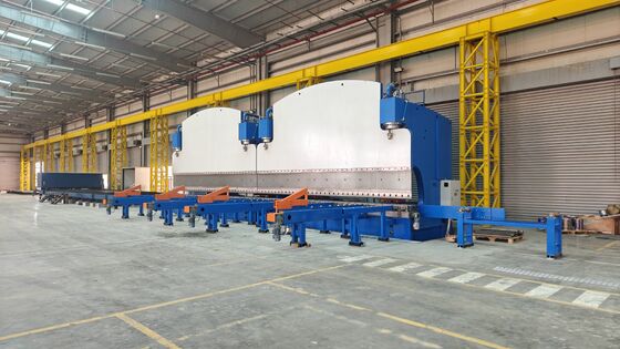 Máy ép thủy lực CNC Tandem với Lực làm việc 2X1200 tấn và Chiều dài bàn 2X6250mm cho tuổi thọ cao